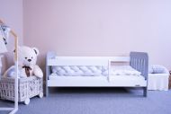 Dětská postel se zábranou New Baby ERIK 140x70 cm bílo-šedá 