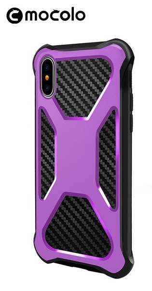 iPhone X / XS - tvrzený ochranný kryt fialový