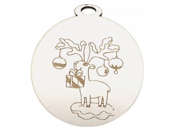 Vánoční dřevěná ozdoba baňka - jelen