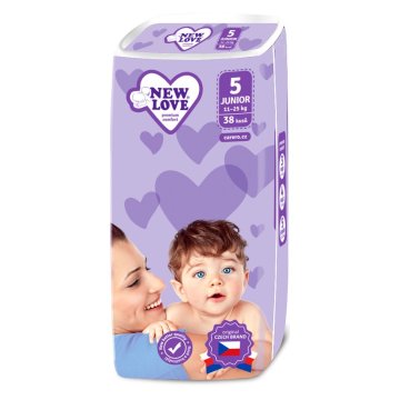Dětské jednorázové pleny New Love Premium comfort 5…