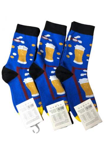 Dámské ponožky s motivem piva, modré
