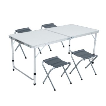 Kempingový set Agis stůl + 4 židličky bílá