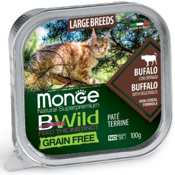 MONGE BWILD CAT Grain Free vanička LB ADULT Buvol se…