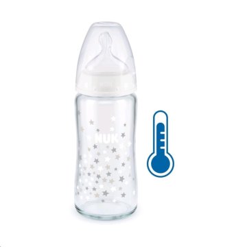 Skleněná kojenecká láhev NUK FC s kontrolou teploty…