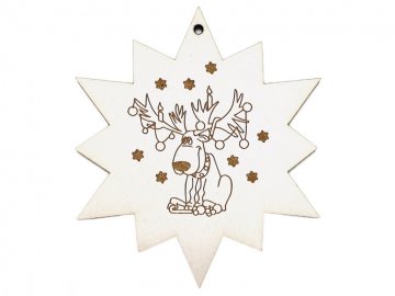 Vánoční dřevěná ozdoba hvězda - sob