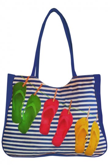 Flops textilní taška na pláž modrá